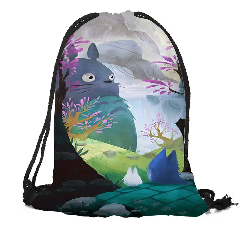 Индивидуальный рюкзак Totoro на шнурке шелковая мягкая сумка большая
