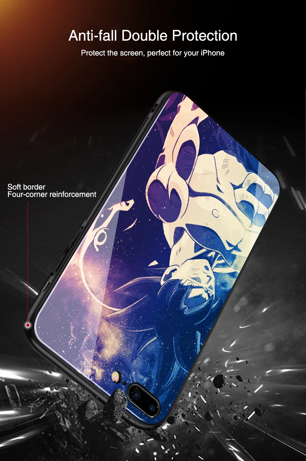 FinderCase для iPhone X закаленное стекло Dragon Ball z чехол для iPhone 6 6S 7 8 plus X XR XS MAX 11 pro max
