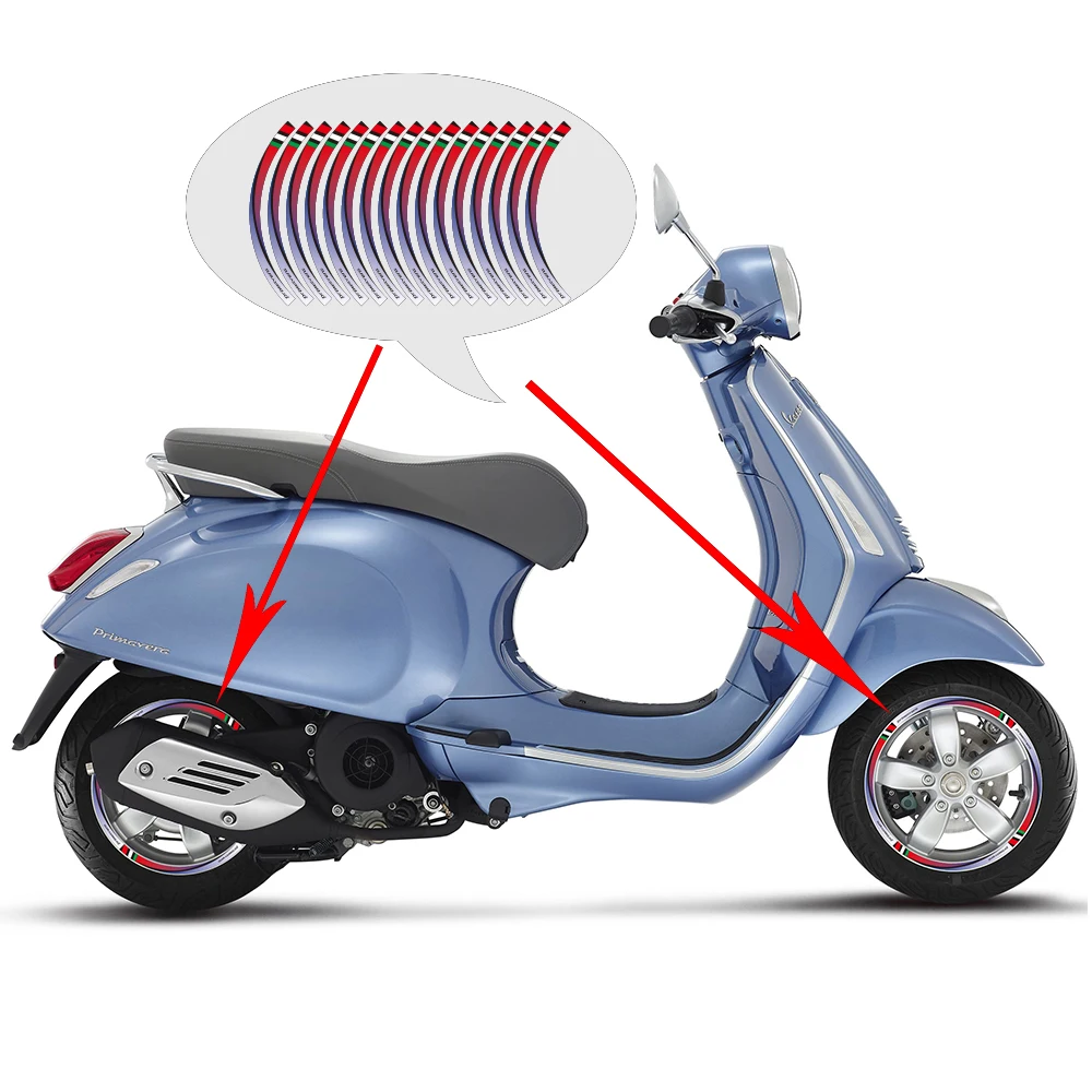 

KODASKIN 2D Emblem Sticker Decal Wheel Rim Sticker for Vespa GTS300 gts 300