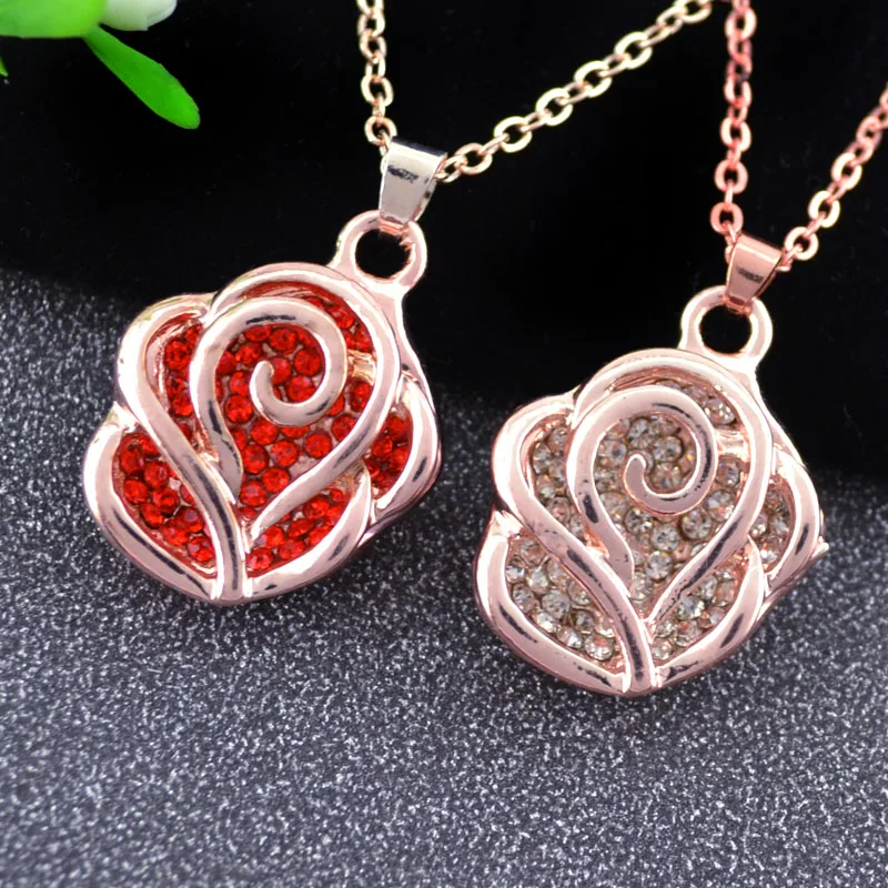 N185 горный хрусталь розы Цепочки и ожерелья Золото ювелирные изделия аллергии