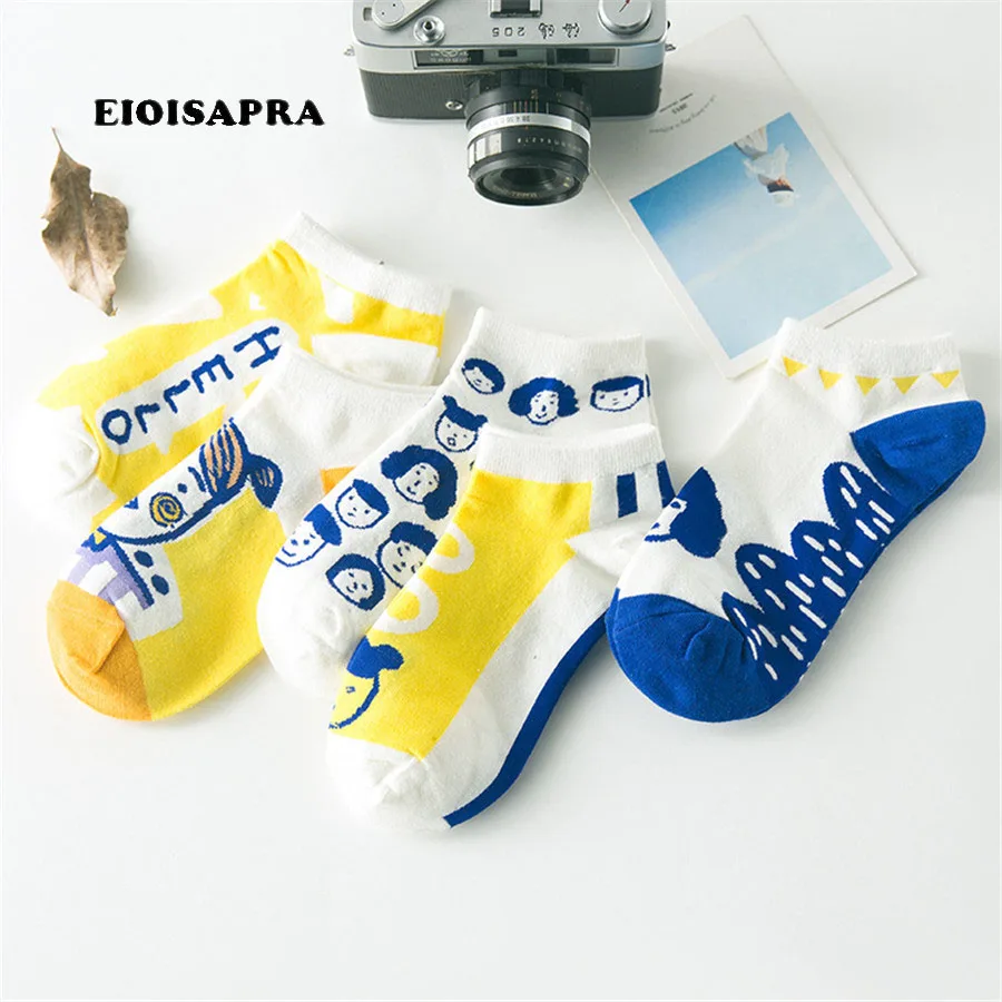 [EIOISAPRA] Милые Носки с рисунком Hello для девочек и мальчиков креативные милые