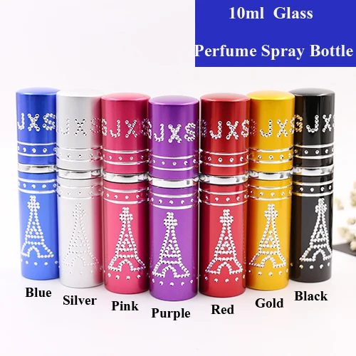 

10ml 5/10/15/20/30pcs Colorful Refillable Portable Mini perfume bottle &Traveler Aluminum Spray Atomizer Empty Parfum bottle Jar