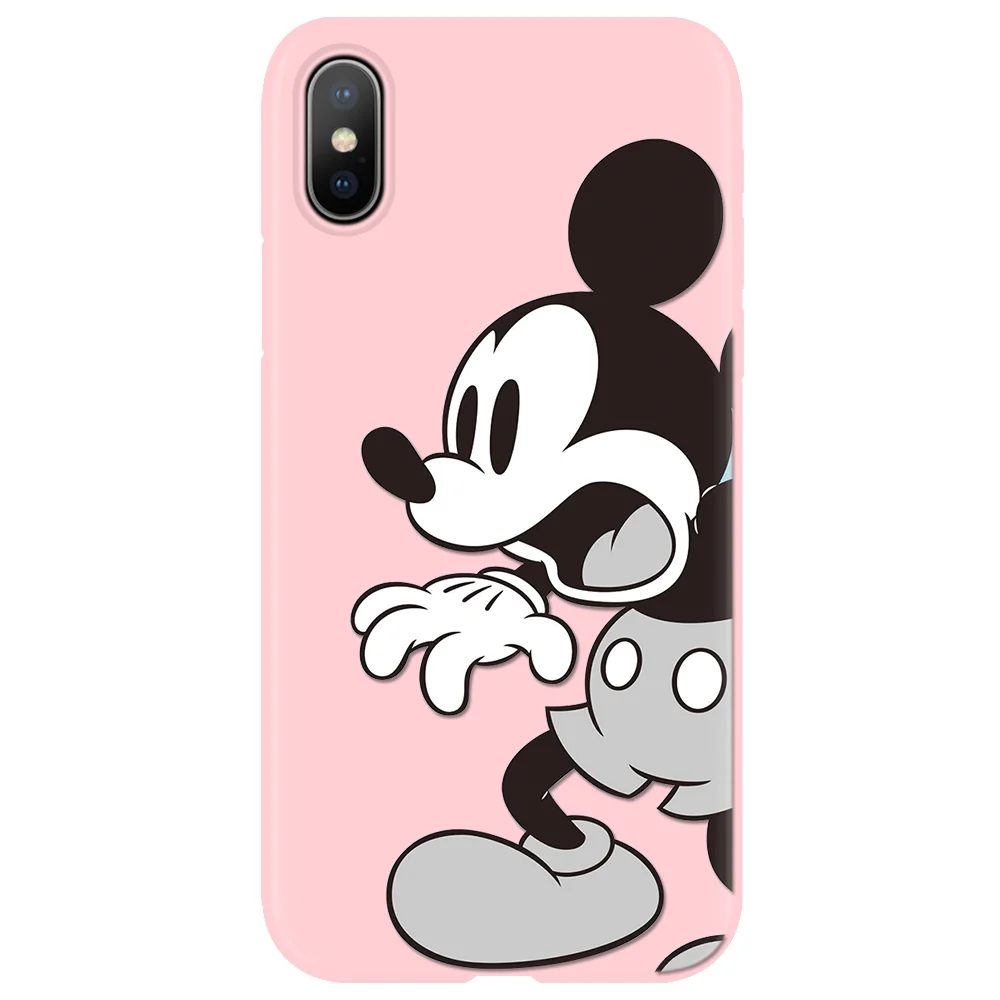 mqjinxia Pink Print Silicone Soft TPU Matte Phone Cases For iPhone XR X 8 6 6S Plus 11 Pro XS MAX 5 5S SE 9 Simple Color Case Color Cover - Цвет: mqjinxia
