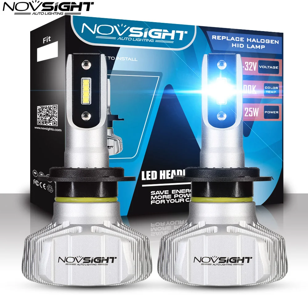 Автомобильные фары головного света Novsight с повышенной светоотдачей цоколи