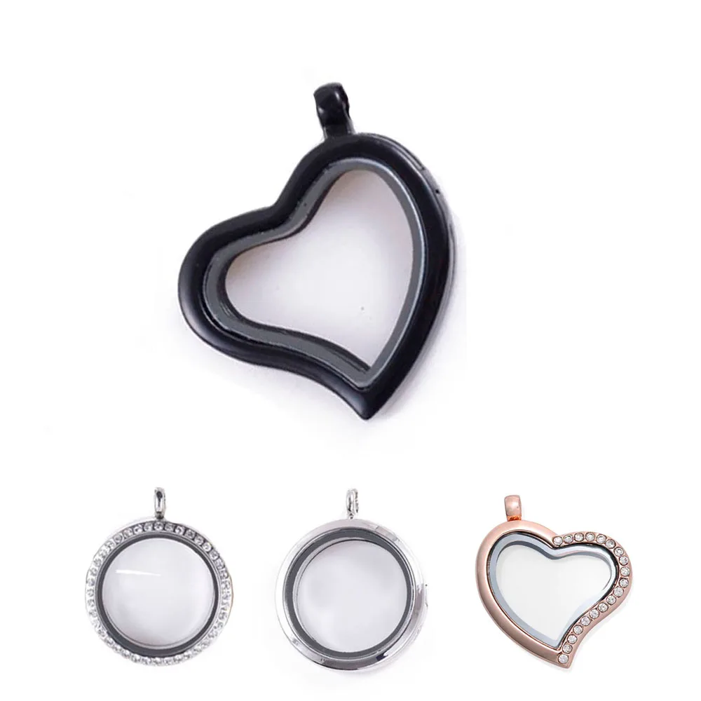 

30mm Fashion Round Heart Photo Glass Memory Locket Pendant for DIY Necklace