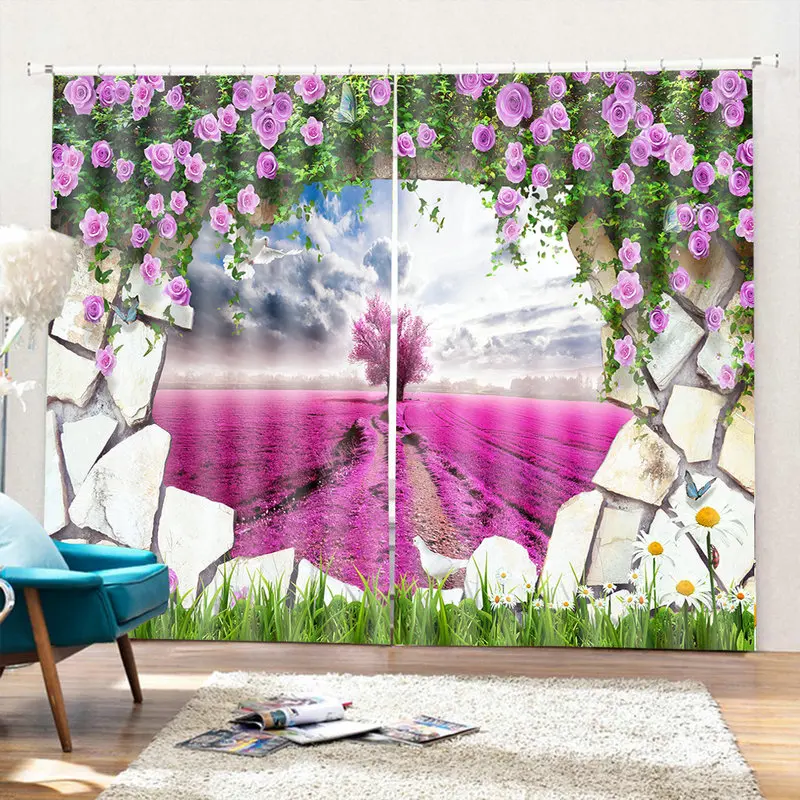 3D печатные занавески для гостиной и спальни Cortinas Para Sala De Estar Tower Car продается с