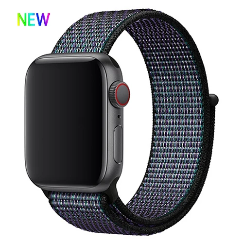 Hyper Grape 35 Ремешок для apple watch band 42 мм 38 мм iwatch 4 band 44 мм 40 мм apple watch 4 3 2 1 нейлоновая петля спортивный браслет correa аксессуары - Цвет ремешка: Hyper Grape 35