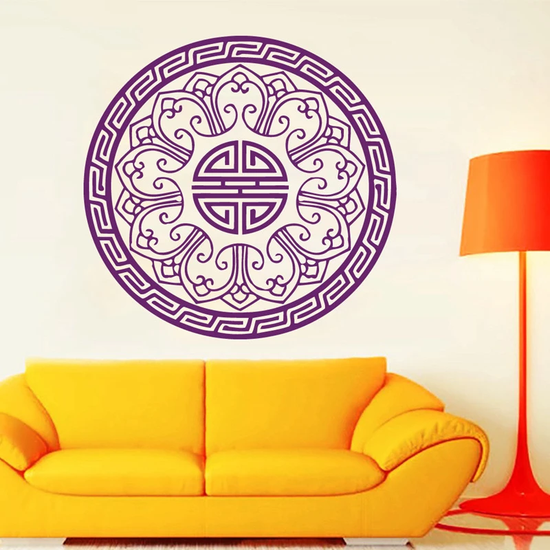 Buddha Quotes Namaste Wall Decals Yoga Mandala Stickers Living Rooms DIY Home Decor Lotus Decoration | Дом и сад