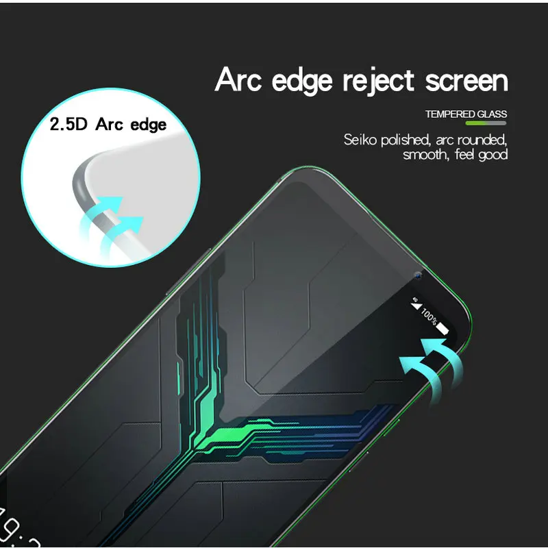 Защита для экрана Xiaomi Black Shark 2 Mobfone полное покрытие от взрыва закаленное стекло