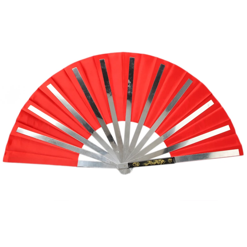 Stainless Steel Kung Fu Tai Chi Double Dragon Rib Heavy Fan Blue Black Red | Спорт и развлечения