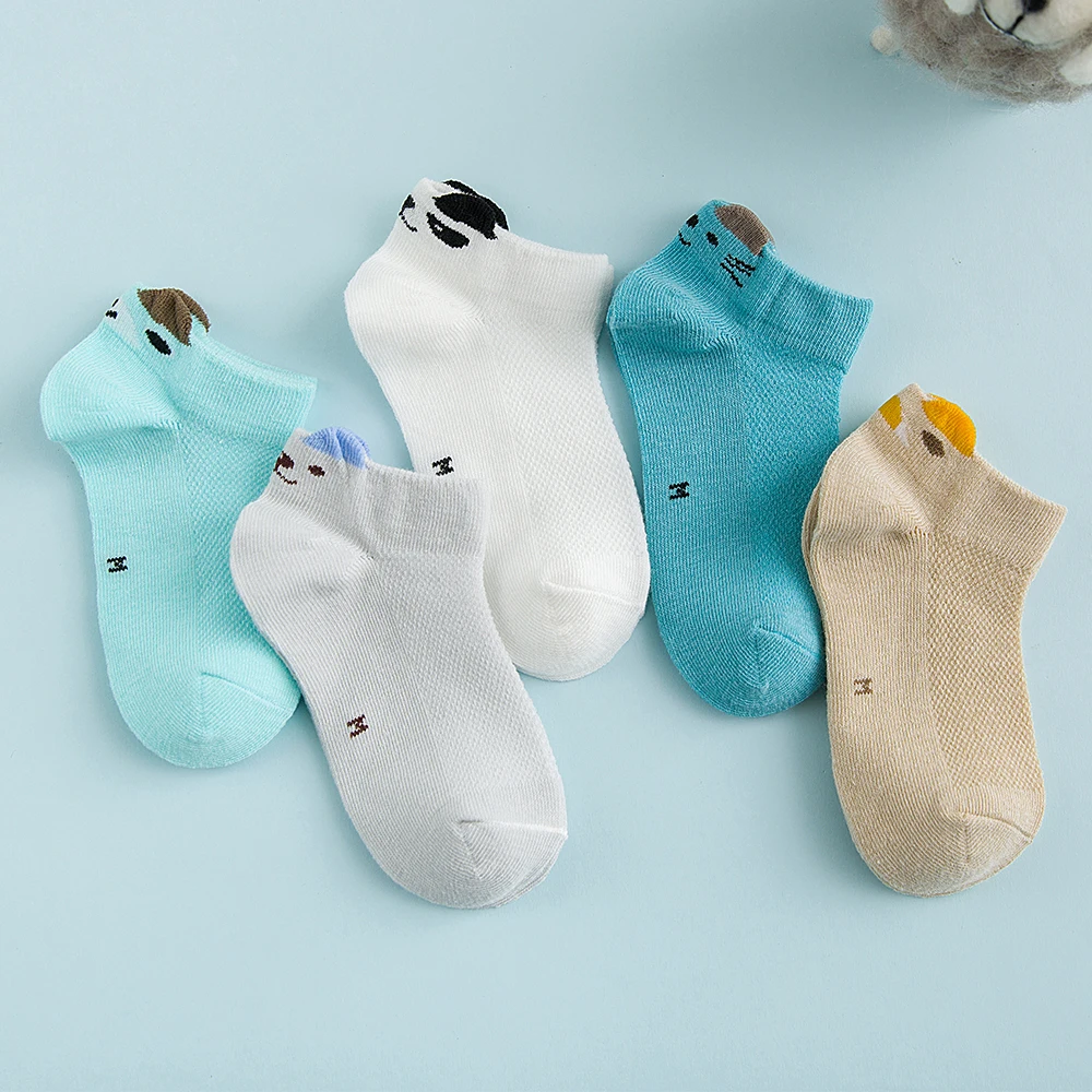 5 пар/партия хлопковые детские носки для девочек и мальчиков весенне-летняя