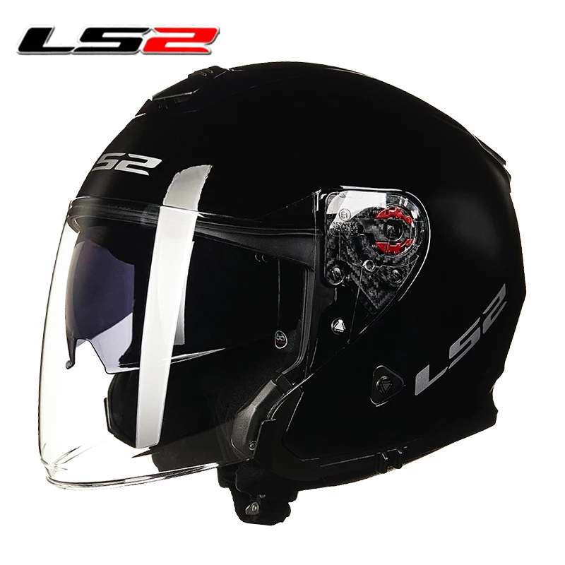 Шлем LS2 moto rcycle 3/4 с открытым лицом гоночный шлем двойными линзами на пол лица для