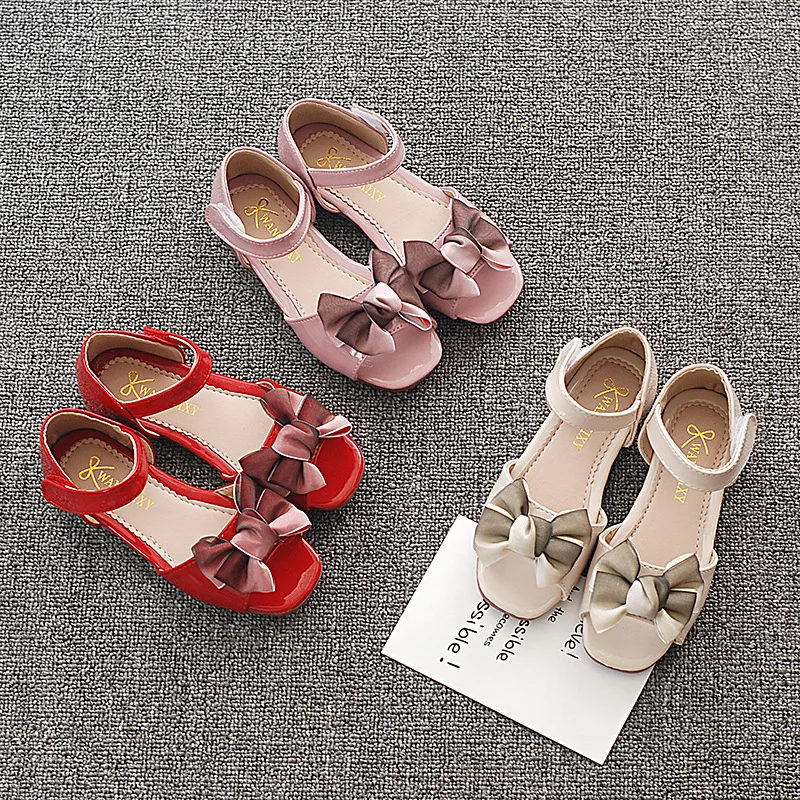 

Summer Girls Sandals Solid and Bows Toddler Girl Sandal Cute and Comfortable Kids Sandals Anti-slip Chlidren Sandal
