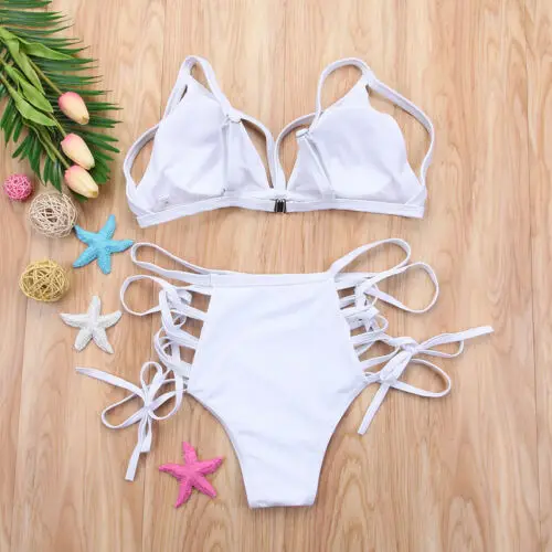 2019 Sexy Womens Push Up Padded Strappy Bra Bottom Bikini Set High Waist Beach Swimwear Bikinis | Женская одежда