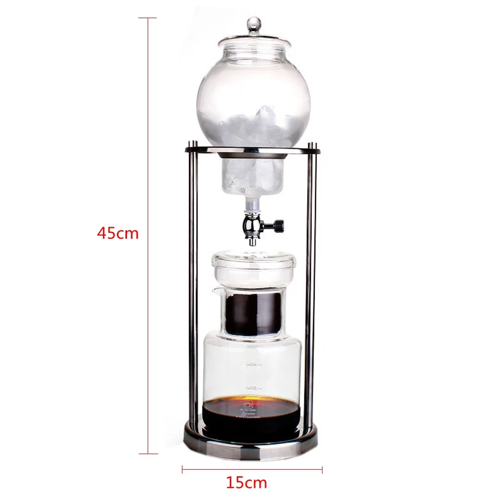 600 мл капельная Кофеварка фильтр для эспрессо холодный кофе стеклянный капельный