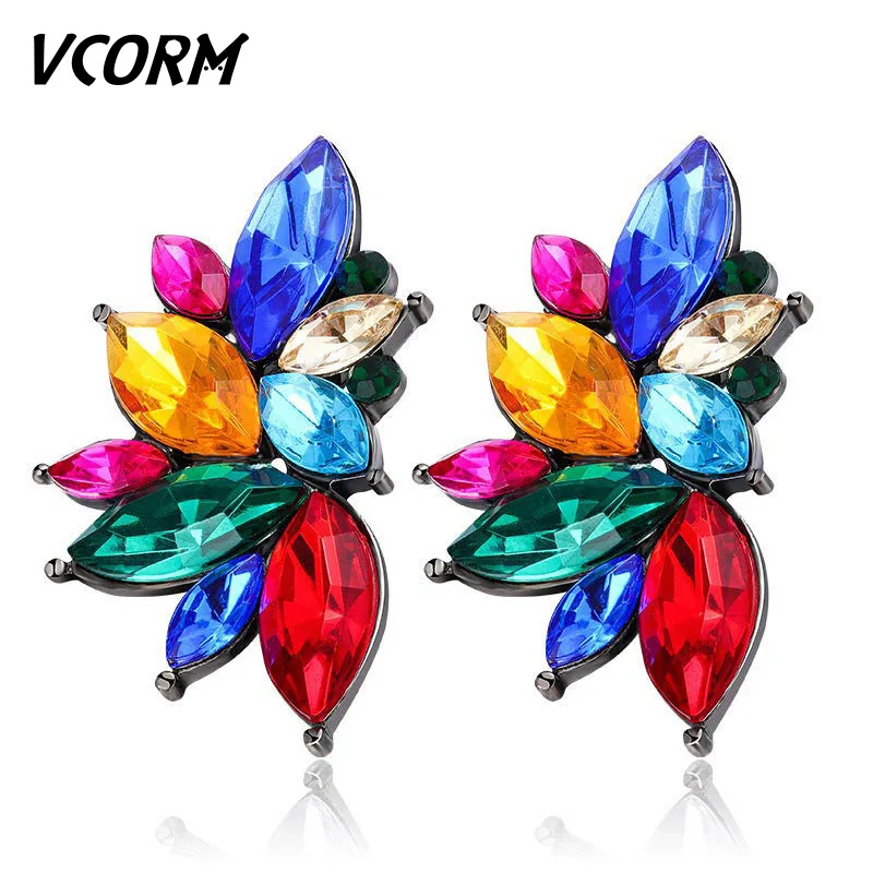 VCORM модный кулон с кристаллом геометрической формы серьги цвет кубического