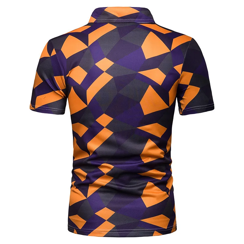 Рубашка поло мужская с геометрическим принтом летняя 2019|Поло| |
