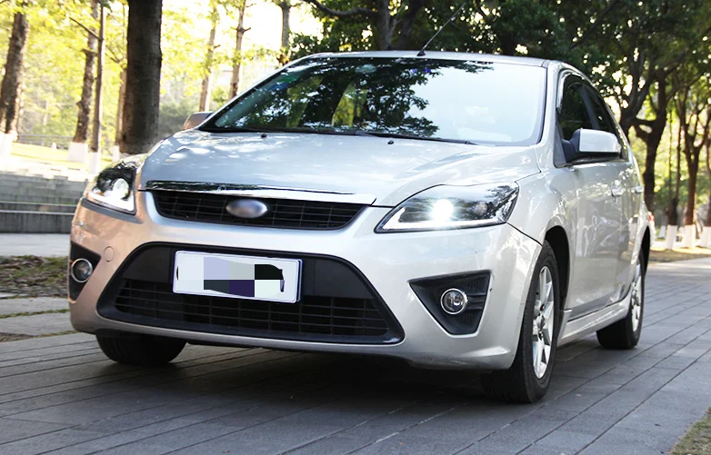 2 шт. светодиодный головной светильник s для ford focus 2009-2013 Автомобильный светодиодный светильник s двойной ксеноновый Объектив Автомобильные аксессуары дневные ходовые огни противотуманный светильник