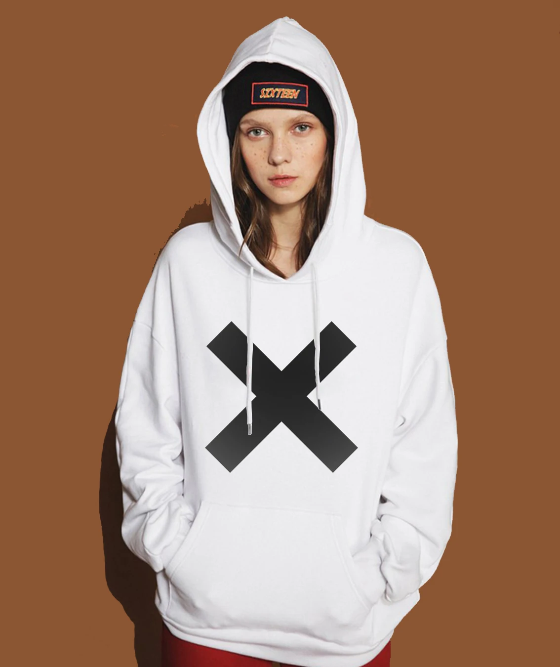 

X Cross Print Hoody For Women Sweatshirts Hot 2018 Spring Winter Sweatshirt Fleece Hoodies Female Kawaii Kpop Clothes Sportswear