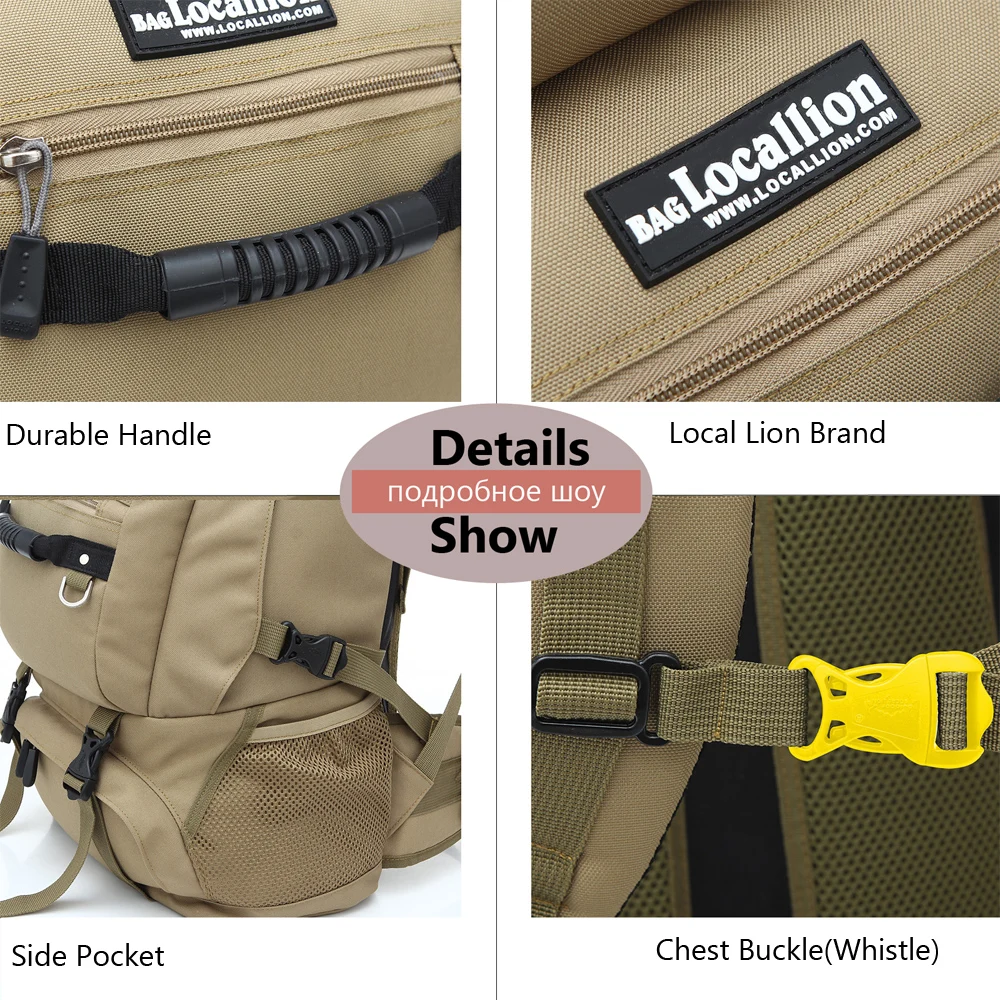 

Sport Bag Backpack Outdoor Climbing Rucksack Waterproof Mountaineering Hiking Backpacks Molle Camping Bag 35L