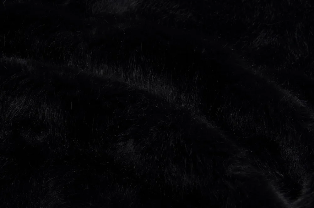 Длинная парка черного цвета с мехом енота в Корейском стиле пальто воротником