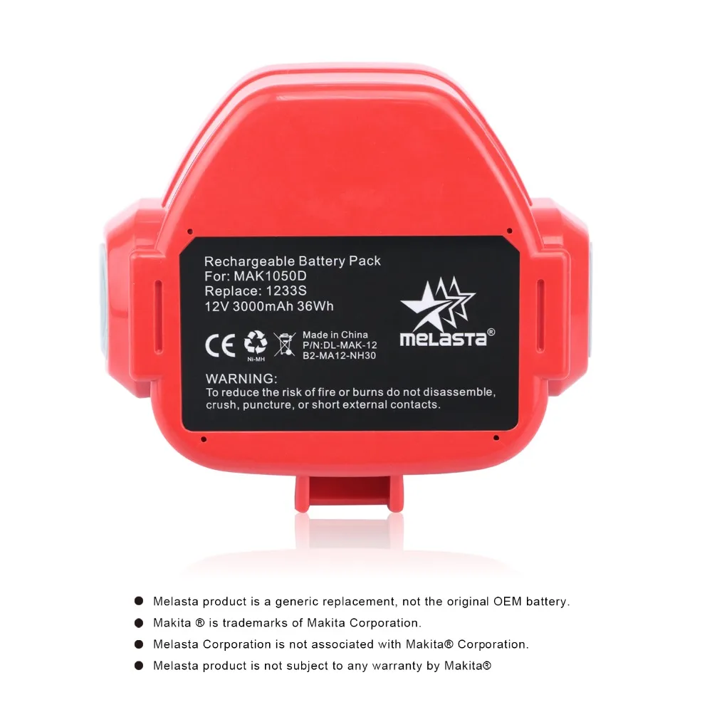Обновленная сменная NIMH батарея MELASTA 12 в 3000 мАч для Makita 1220 PA12 1222 1233S 1233SA 1233SB 1235 1235A 1235B