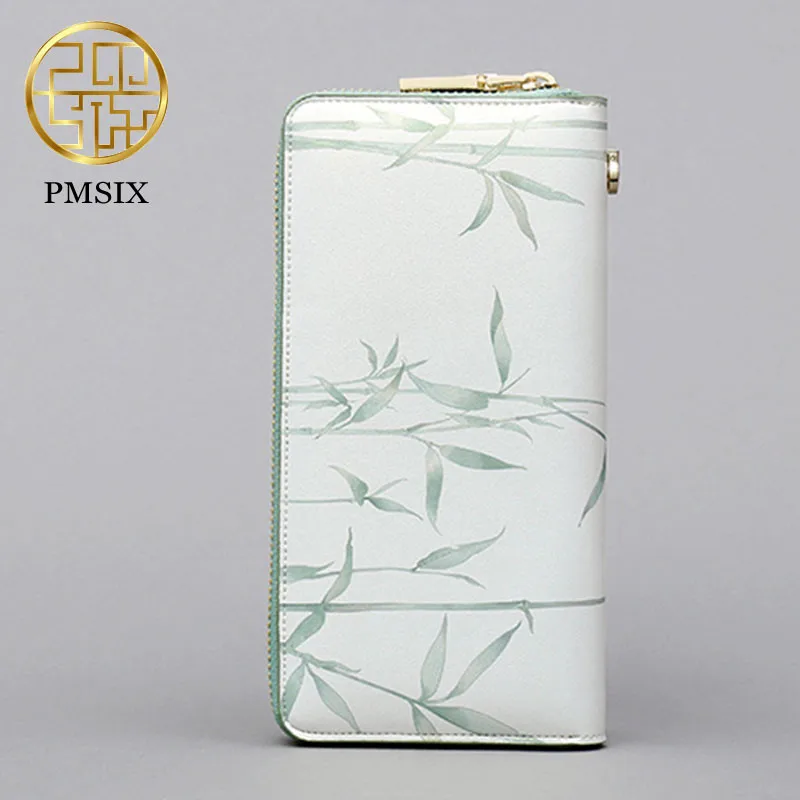 PMSIX, модные женские кошельки, цветок, маленький свежий Женский Длинный кошелек, известный дизайнер, кошелек для денег, женские кошельки, carteras mujer