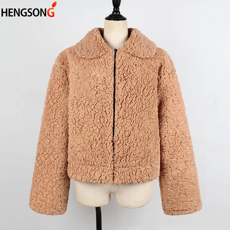 Женская плюшевая Шуба на молнии элегантная теплая мягкая шуба из искусственного