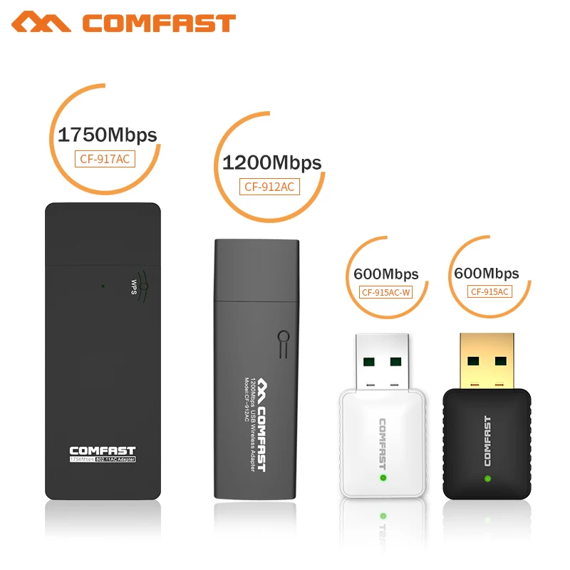 COMFAST 600 M/1200 M/1750 Mbps usb wifi сетевая карта 802.11AC двухдиапазонный 2 4G/5G USB Беспроводной Wi Fi