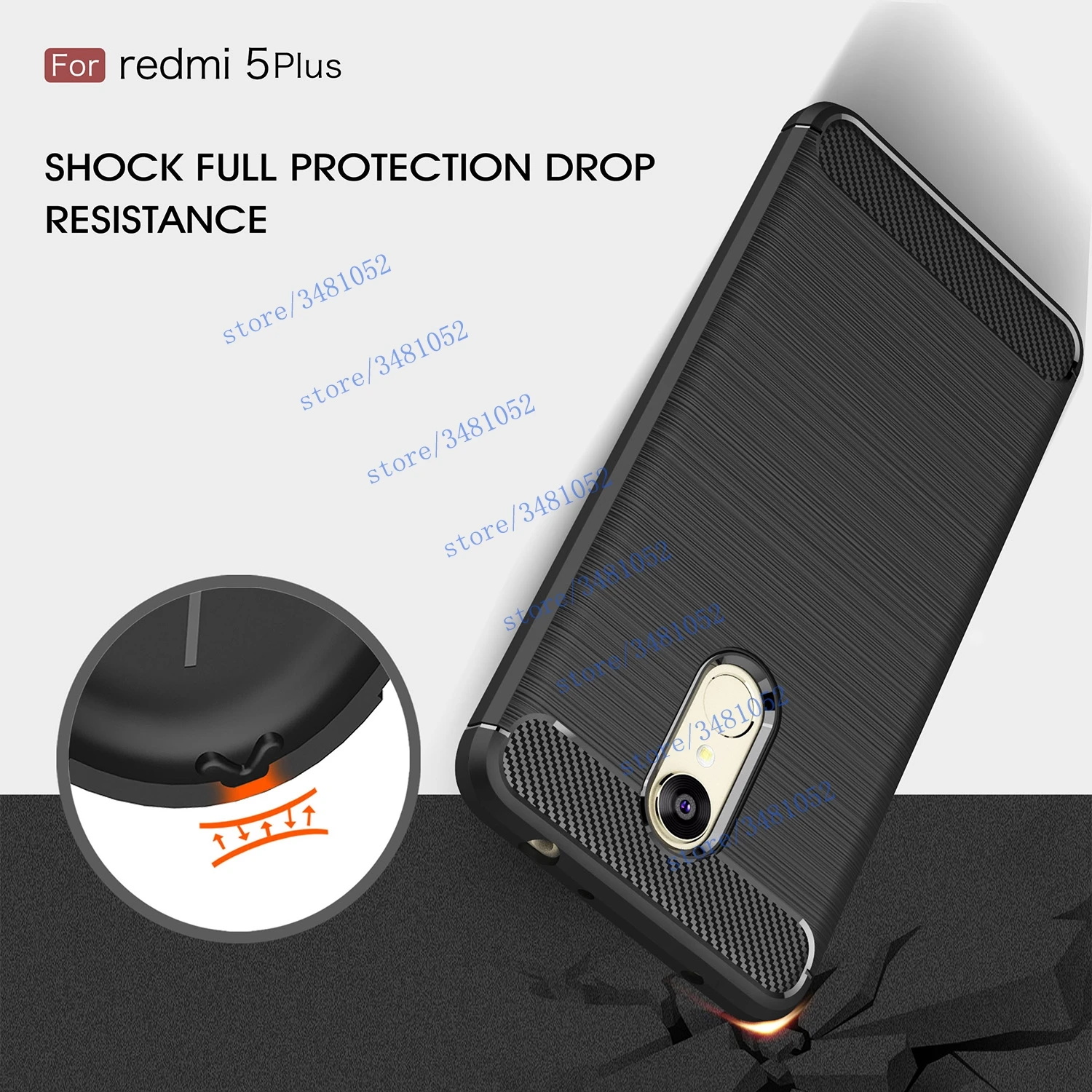 Роскошные модные Мягкие TPU чехол для Xiaomi Redmi 5 плюс красный mi5Plus углеродного