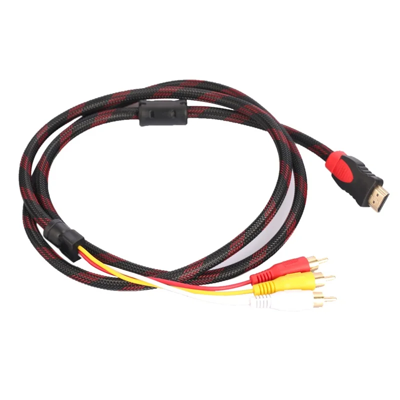 Аудио кабель черный 1 5 м от штекера HDMI до 3 RCA AV видео аудио адаптер Кабель для HDTV| |