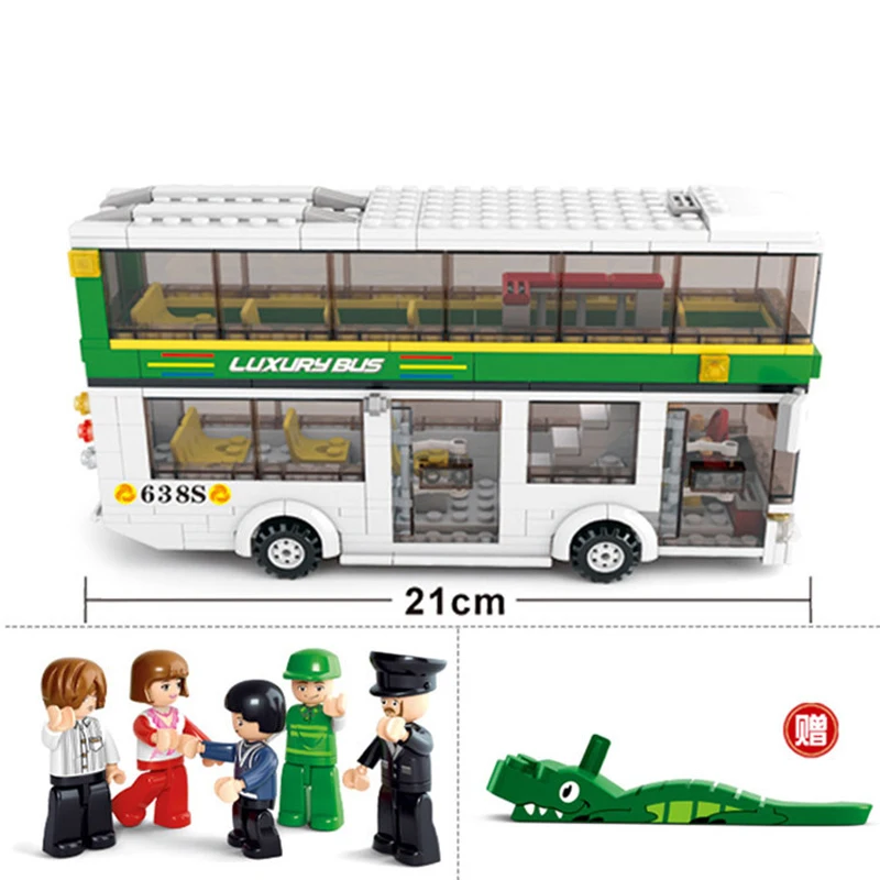 403pcs Children's educational building blocks toy Compatible Legoingly city double decker bus figures Bricks birthday gifts | Игрушки и
