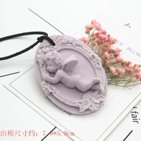 creative angel aromatherapy gypsum pendant molds 3d boy soap making silicone mold oval shape chocolate mould