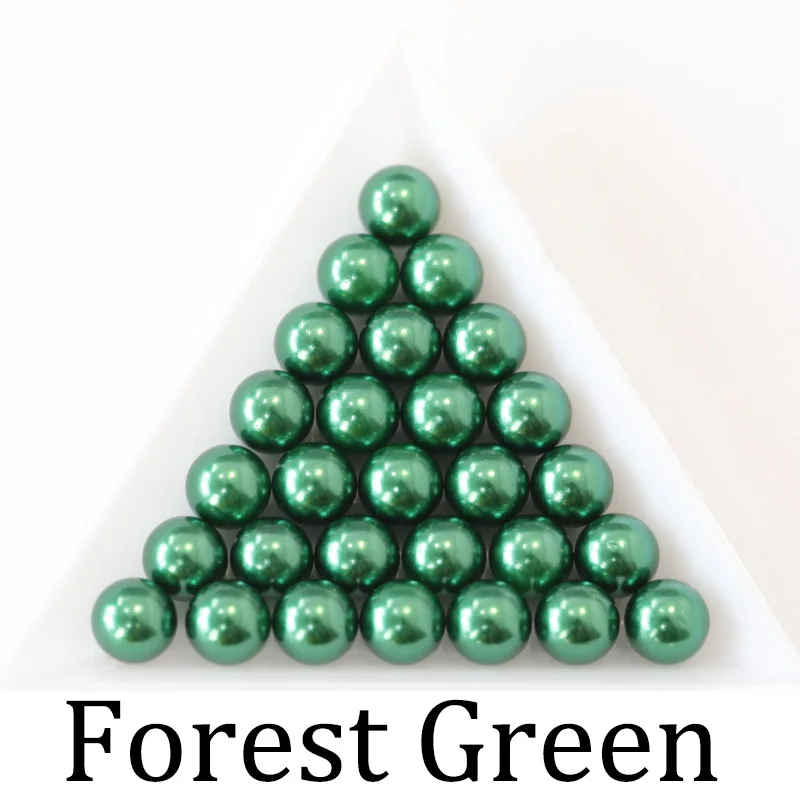 Forest Green Без отверстий Белый Черный ABS Имитация Жемчуга Свободные жемчужные бусины для DIY одежды одежда обувь бисер аксессуары для изготовления ювелирных изделий - Цвет: Forest Green