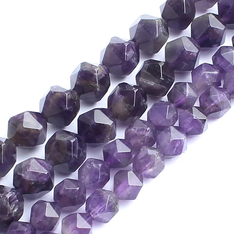 Natural Purple Amethysts Stone Beads 15inch Faceted Gem Round For Jewelry Making 6/8/10mm Spacer Diy Bracelet | Украшения и
