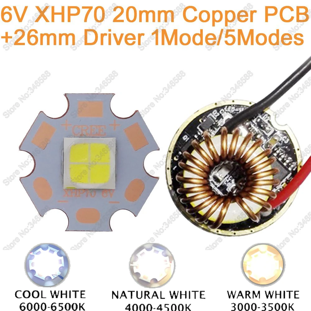 Cree XHP70 холодный белый нейтральный теплый 6 В высокомощный светодиодный