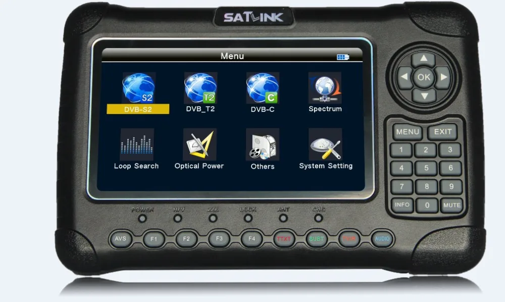 Satlink WS 6980 DVB S2 T/T2 C комбо цифровой спутниковый искатель 7 дюймов HD экран анализатор