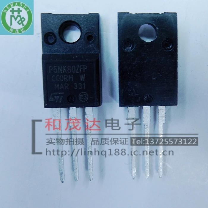 

Оригинальный Новый 5 шт./STP5NK80ZFP P5NK80ZFP 800V 5A TO-220F TO220F