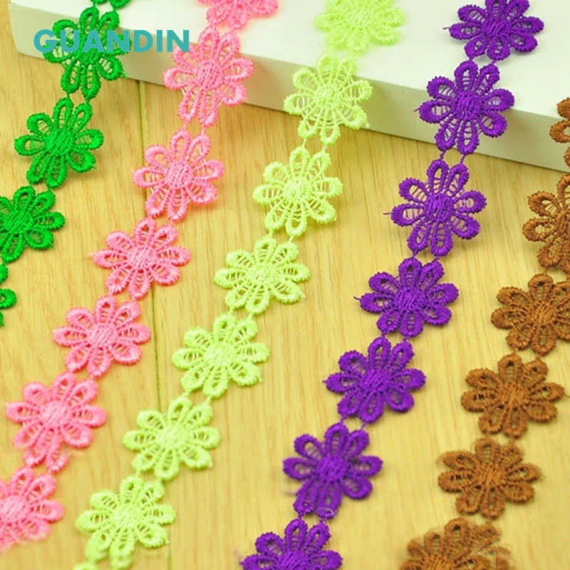 GUANDIN цветные аксессуары для кружева с лепестками водорастворимые кружевные края