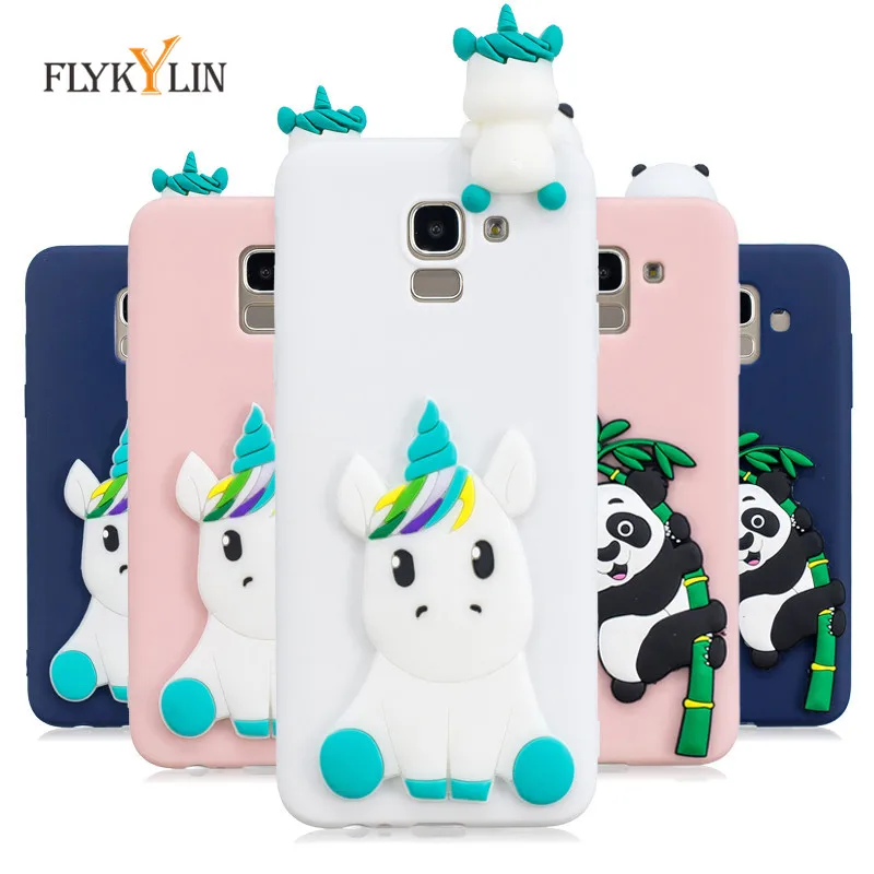 J6 + Мягкий силиконовый чехол для Samsung Galaxy 2018 3D DIY Единорог панда Plus