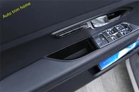black front door multifunction container storage box phone cover trim fit for range rover evoque 2016 2018 auto accessories