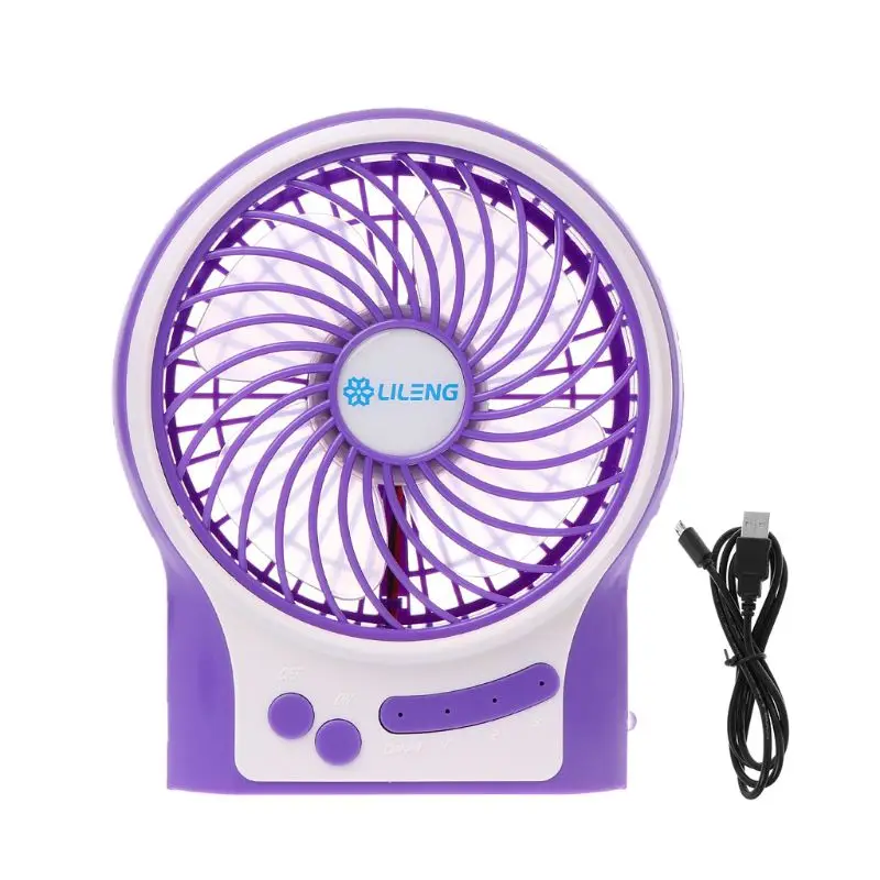 

LILENG Rechargeable Portable Handheld Battery Operated or USB Powered Fanwith Internal and Side LED Light, Personal Cooling