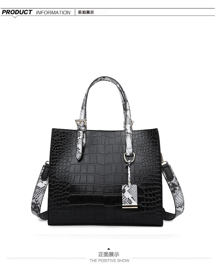 Fashion Women Handbags PU Leather Designer Shoulder Bags High Quality Crocodile Tote Messenger Bag Ladies Crossbody Hand Bags