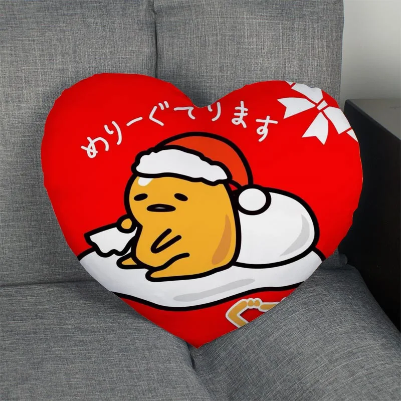 

Hot Sale Japanese lazy egg Heart Shape Pillow Cover Custom zipper Pillowcase Just Cover No Core Size 41x36cm,47x42cm