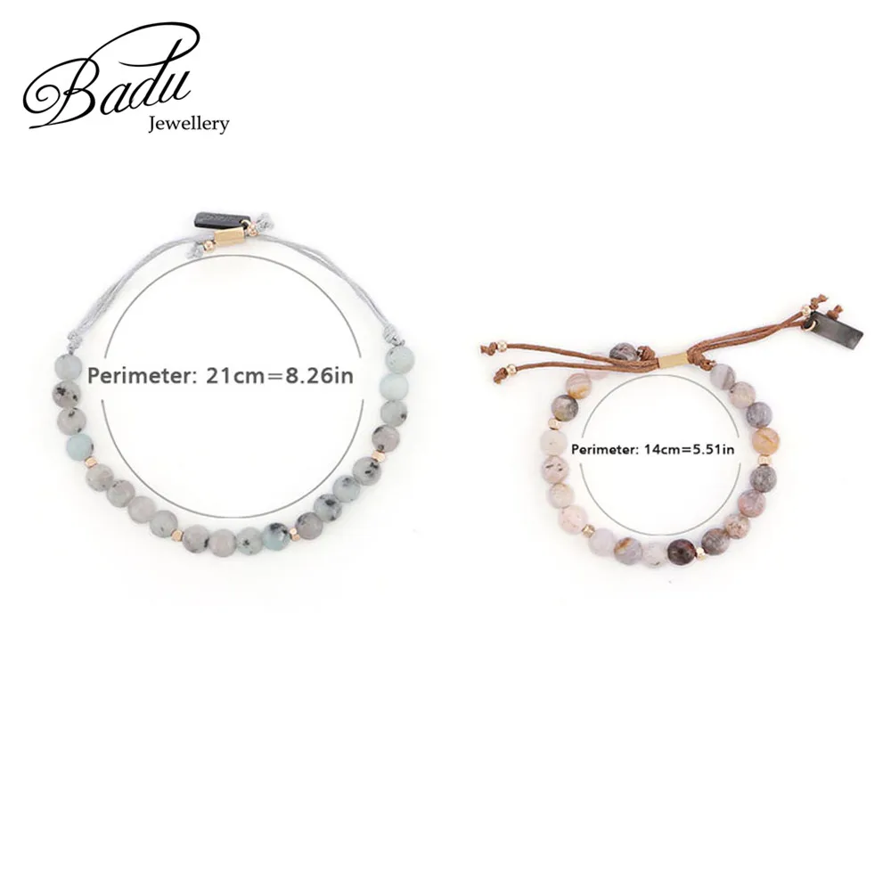 

Badu Natural Stone Beads Bracelet Drawstring Adjustable Vintage Bracelets for Girls Wholesale Jewelry Gift for Girls Dropship