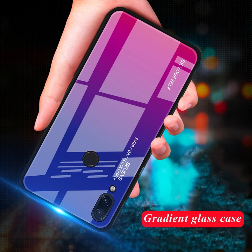 Роскошный чехол для Xiao mi Red Note 5 6 7 Pro 6A закаленное стекло градиентный цвет