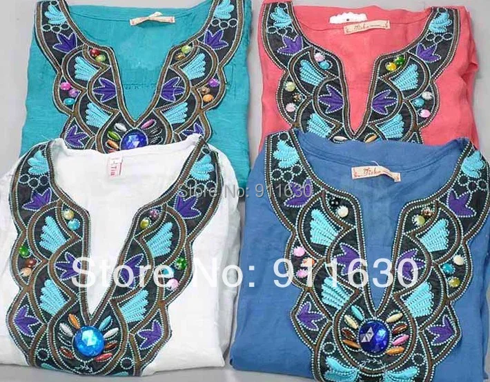 Женское винтажное платье с вышивкой темно синее/небесно голубое/белое/красное