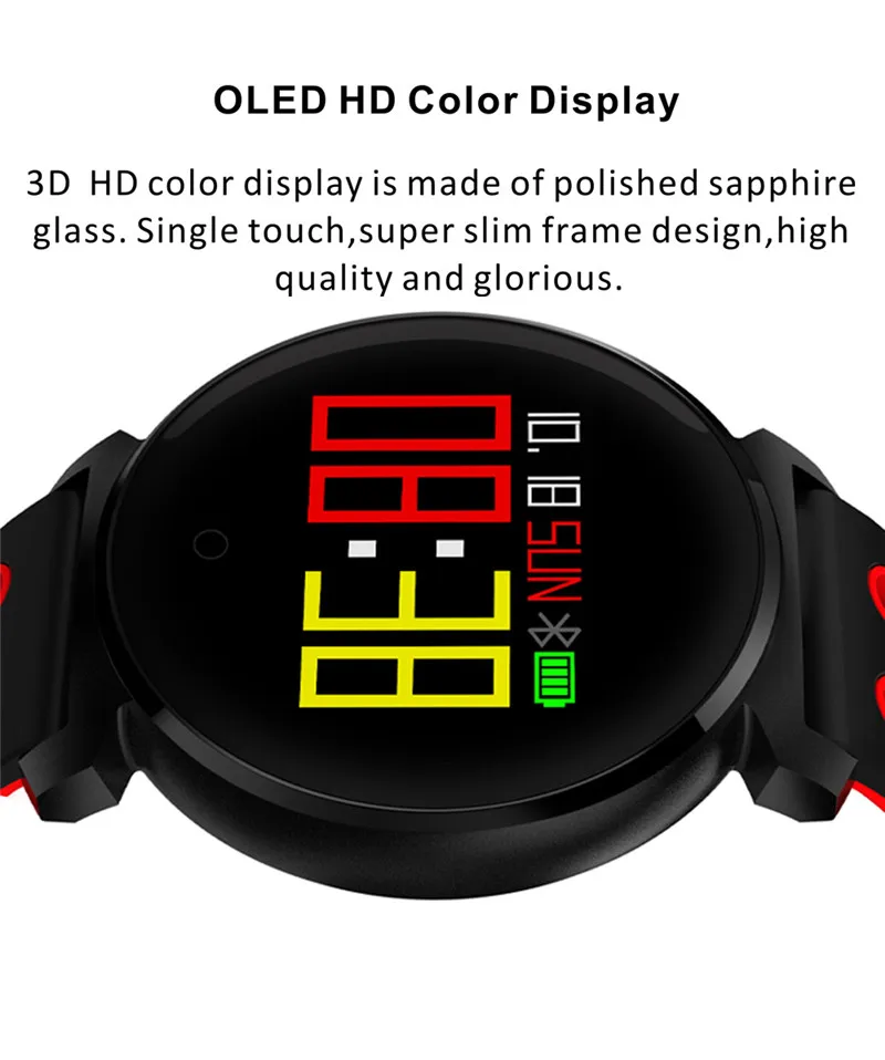 Interpad K2 смарт-браслет пульсометр кровяное давление IP68 Водонепроницаемый Smartband фитнес-трекер умный Браслет