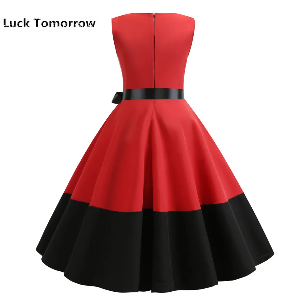 Ретро женское летнее Повседневное платье рокабилли 50s 60 s винтажное Vestidos
