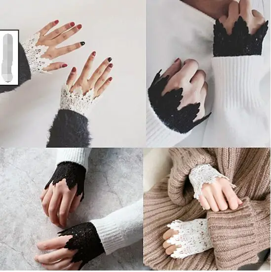 Черные кружевные перчатки в стиле стимпанк 1 шт.|lace gloves|black lace gloveslace black gloves |